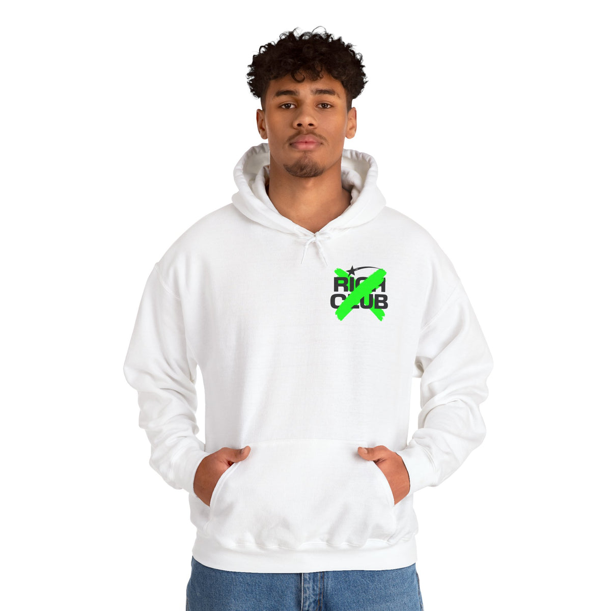"Rich Club" Green Logo Unisex College Hoodie - Broke & Dreamin' Hoodies