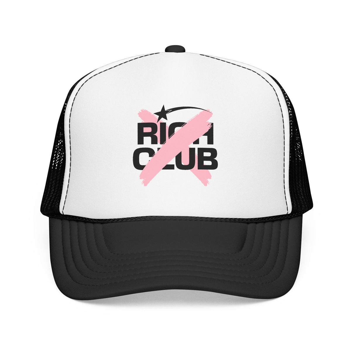 "Rich Club" Pink Logo Unisex Foam Trucker Hat - Broke and Dreamin' Hats