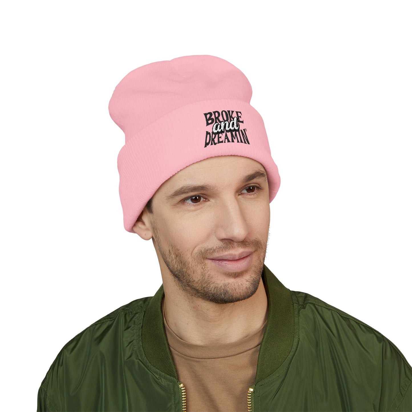 "Broke and Dreamin' Logo" Embroidered Cuffed Beanie - Broke & Dreamin' Beanies