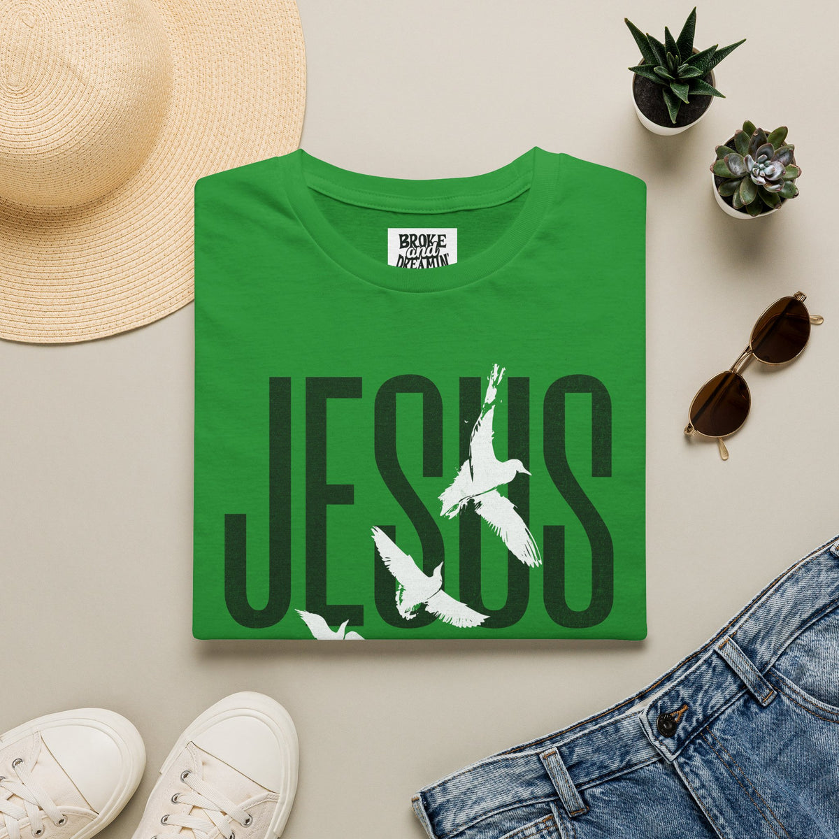 "Jesus Logo” Unisex T-Shirt - Broke & Dreamin' T-Shirts