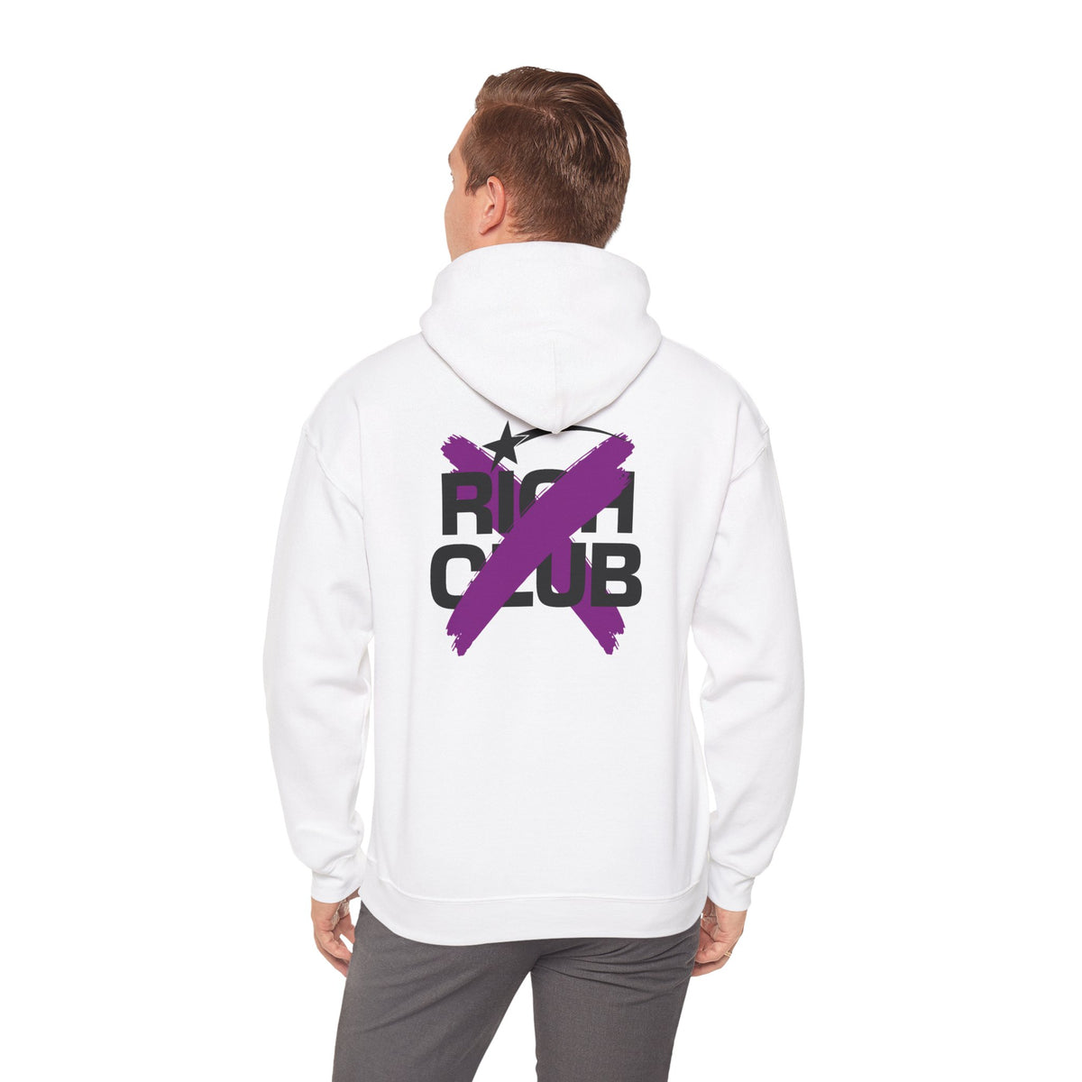 "Rich Club" Purple Logo Unisex College Hoodie - Broke & Dreamin' Hoodies