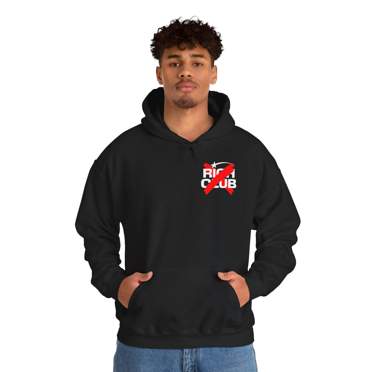 "Rich Club" Red Logo Unisex College Hoodie - Broke & Dreamin' Hoodies