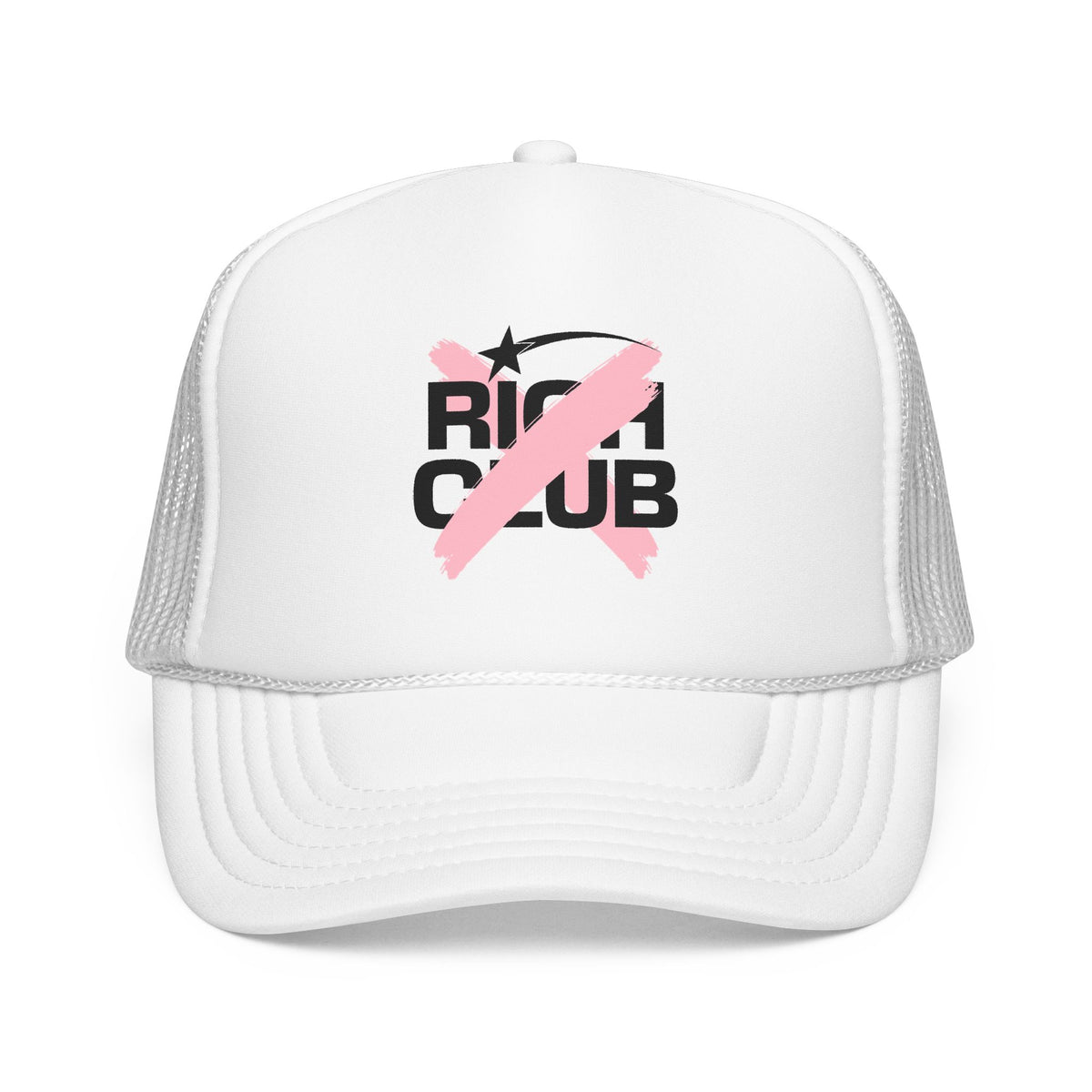 "Rich Club" Pink Logo Unisex Foam Trucker Hat - Broke and Dreamin' Hats