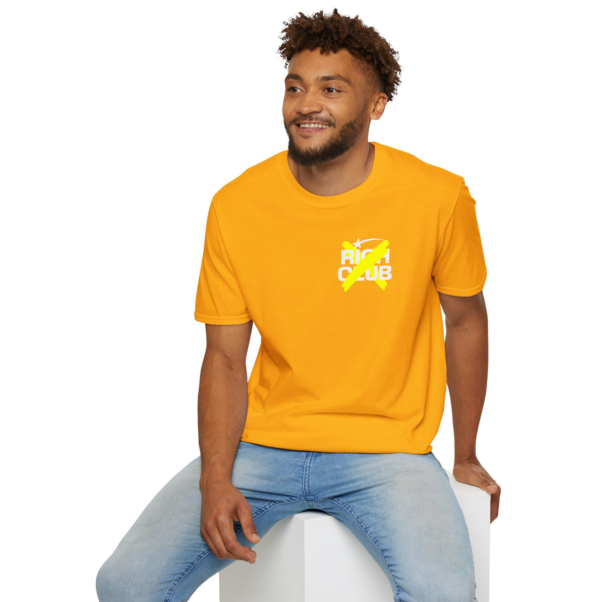 "Rich Club" Yellow Logo Unisex T-Shirt - Broke & Dreamin' T-Shirts