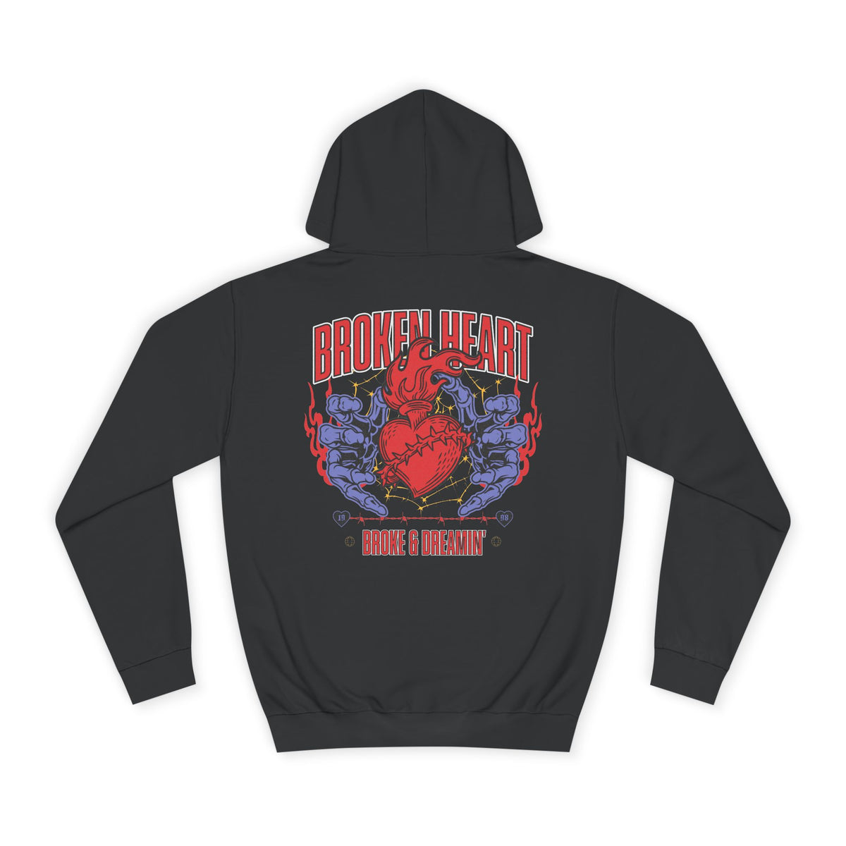 "Heartless" Unisex College Hoodie - Broke & Dreamin' Hoodies