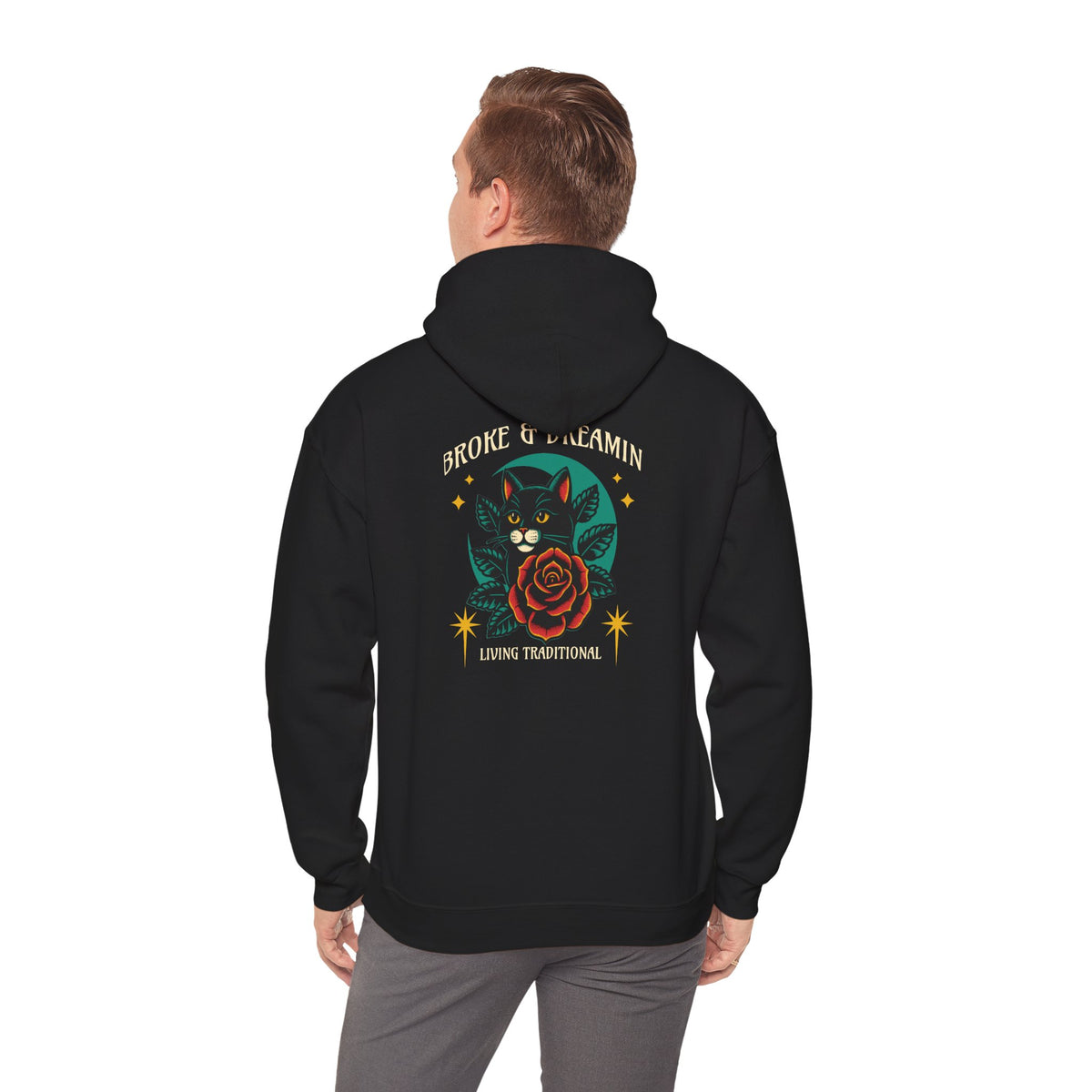 "Living Traditional" Unisex College Hoodie - Broke & Dreamin' Hoodies