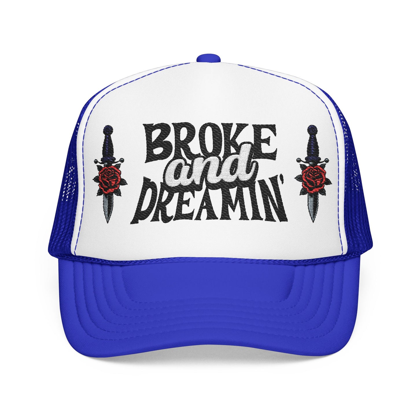 "Knife/Rose" Unisex Foam Trucker Hat - Broke and Dreamin' Hats