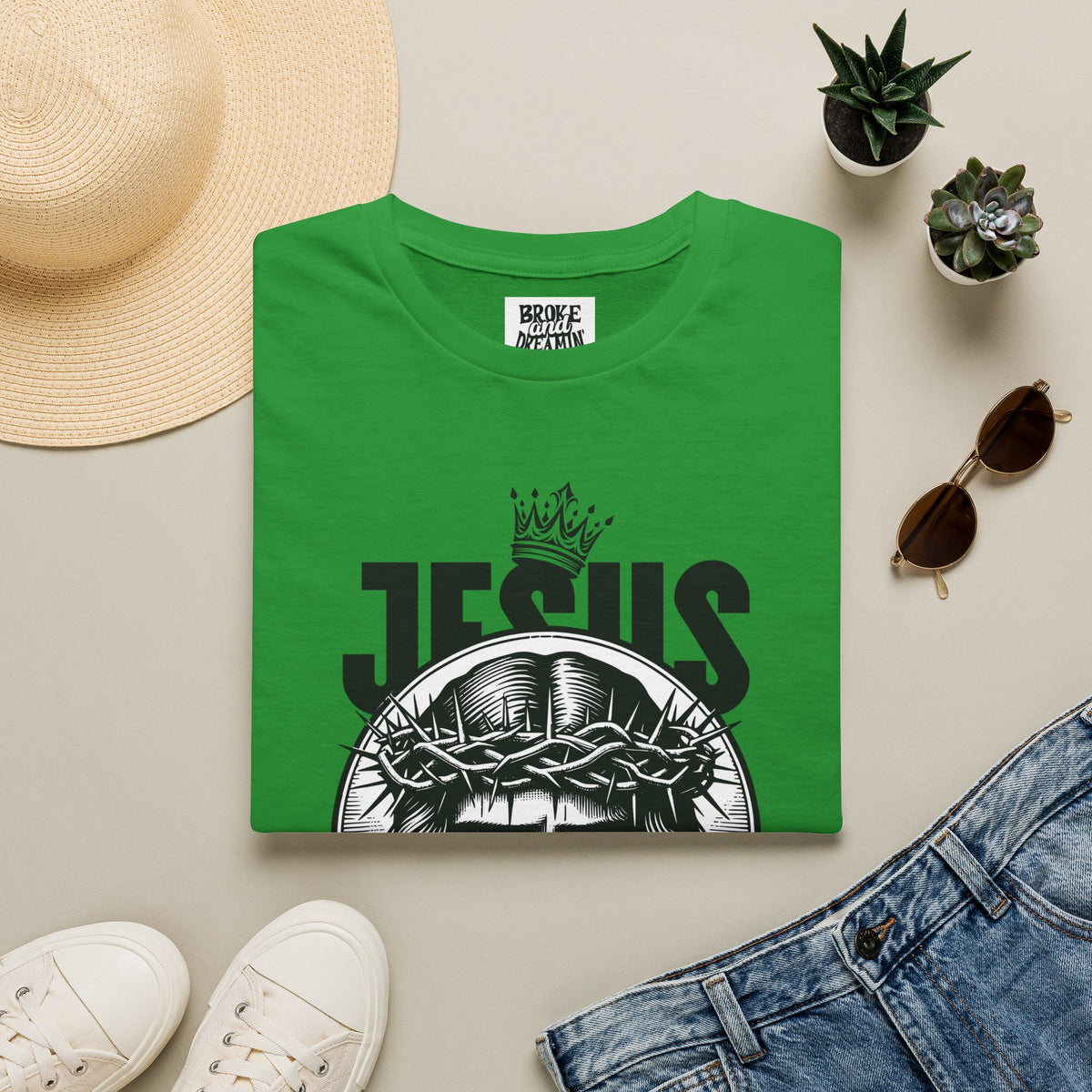 "Jesus Is King” Unisex T-Shirt - Broke & Dreamin' T-Shirts