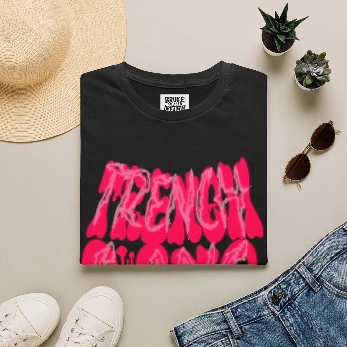 “Trench Gang Pink” Unisex T-Shirt - Broke & Dreamin' T-Shirts