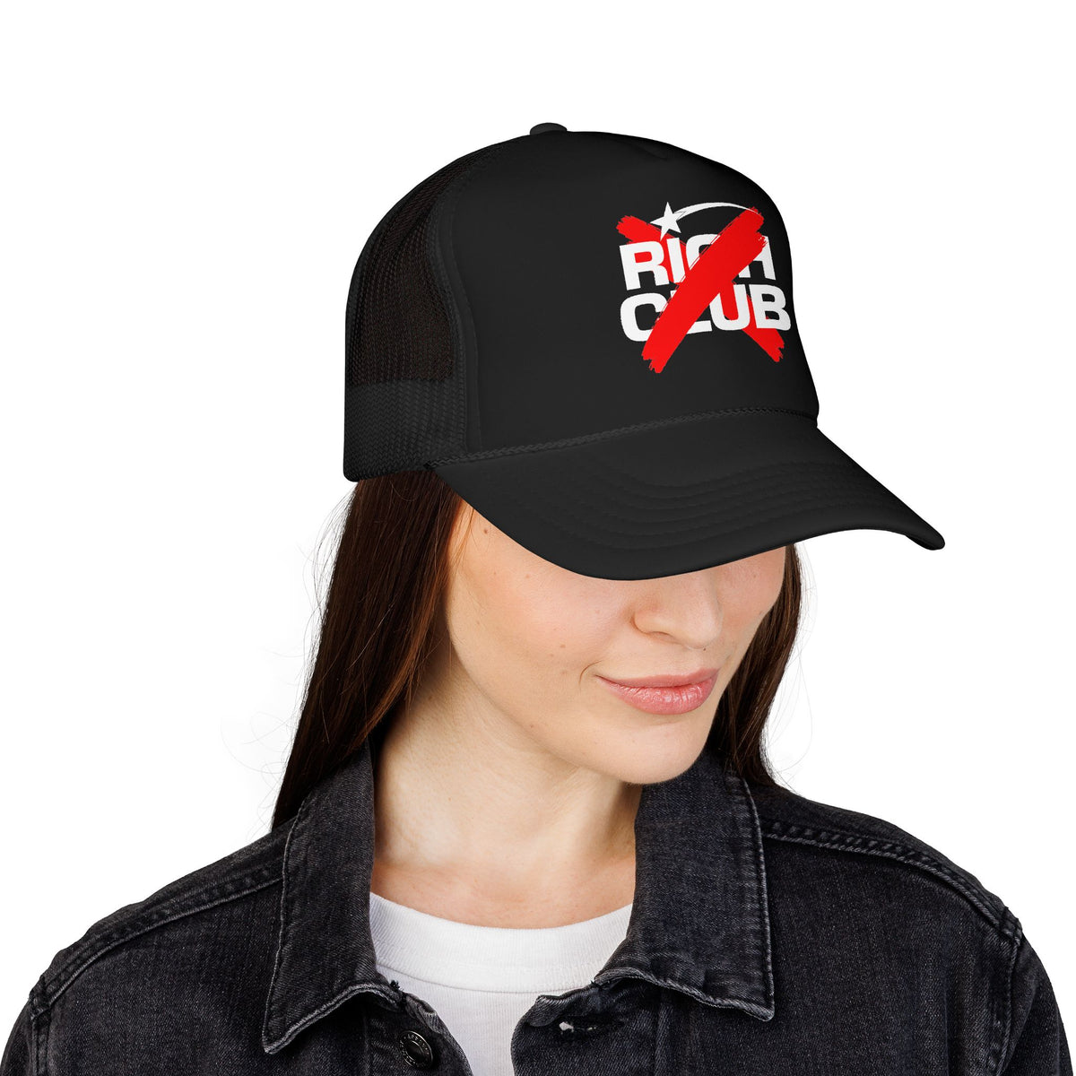 "Rich Club" Red Logo Unisex Foam Trucker Hat - Broke and Dreamin' Hats
