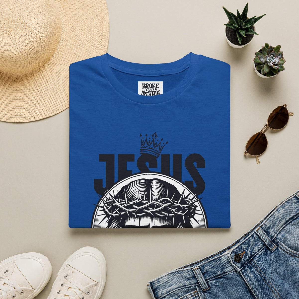 "Jesus Is King” Unisex T-Shirt - Broke & Dreamin' T-Shirts