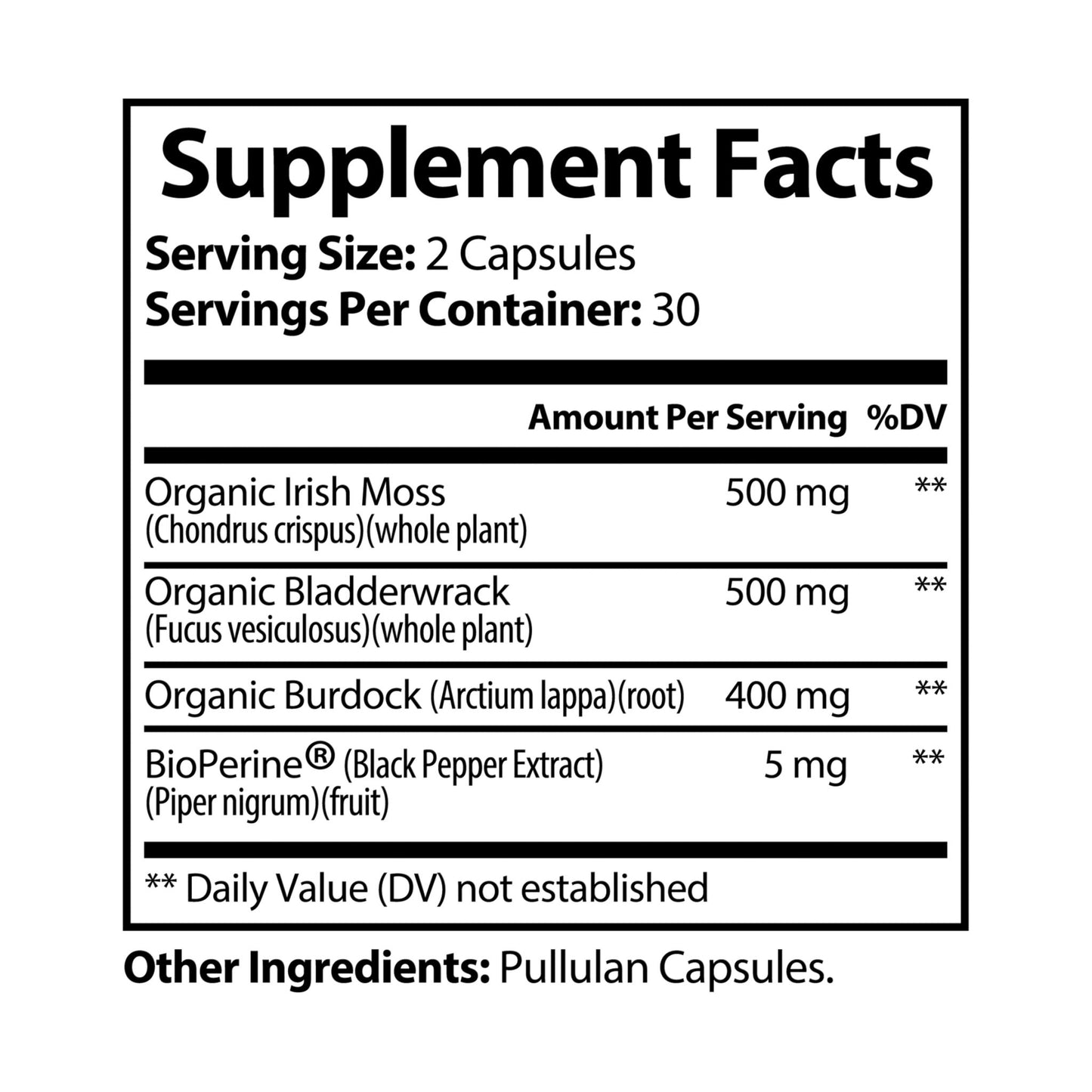 Sea Moss Supplement (60 Capsules) - Broke & Dreamin' Supplements