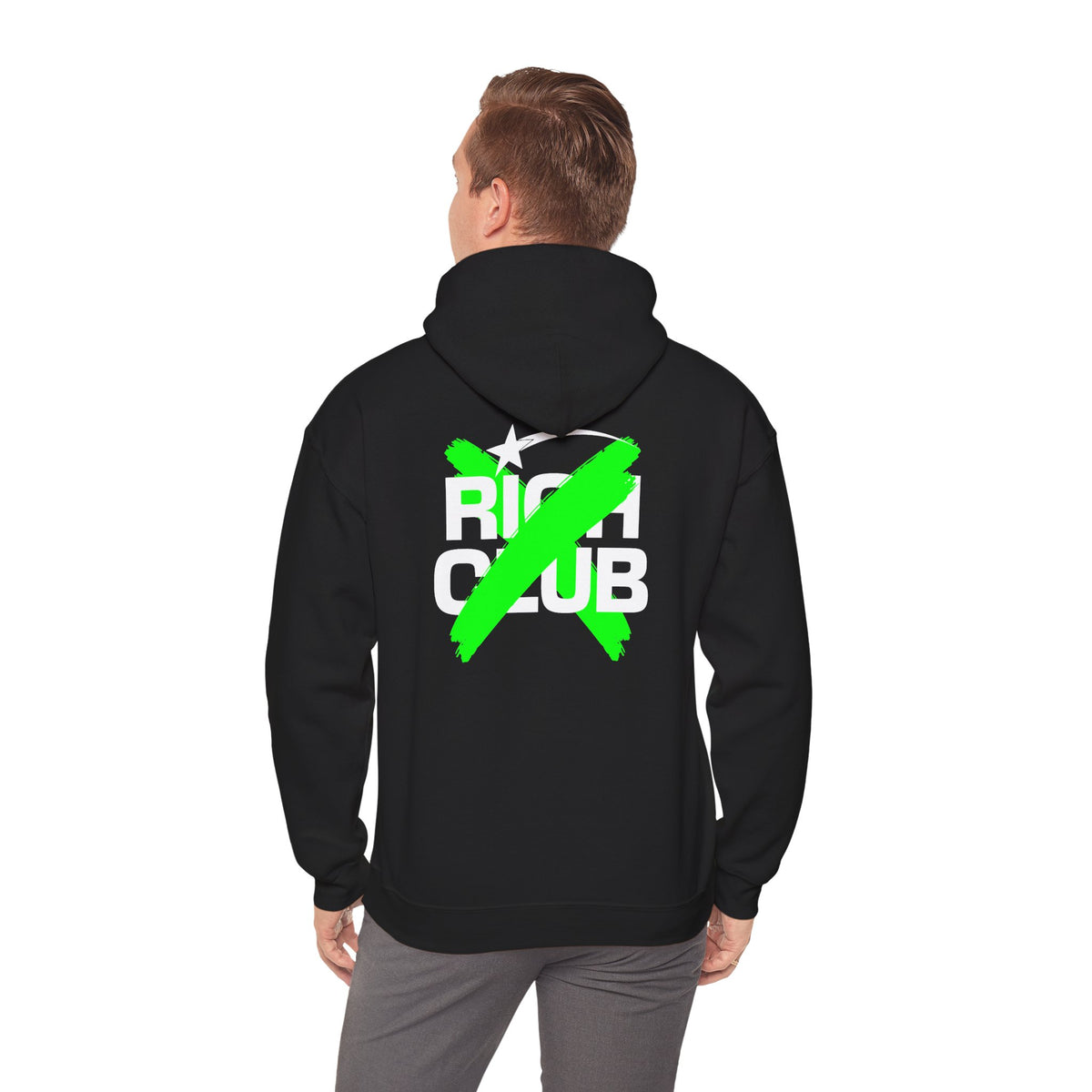 "Rich Club" Green Logo Unisex College Hoodie - Broke & Dreamin' Hoodies