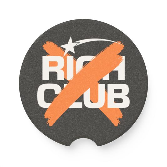 "Rich Club" Orange Logo Soapstone Car Coaster – Broke & Dreamin' Car Cup Holder Coaster