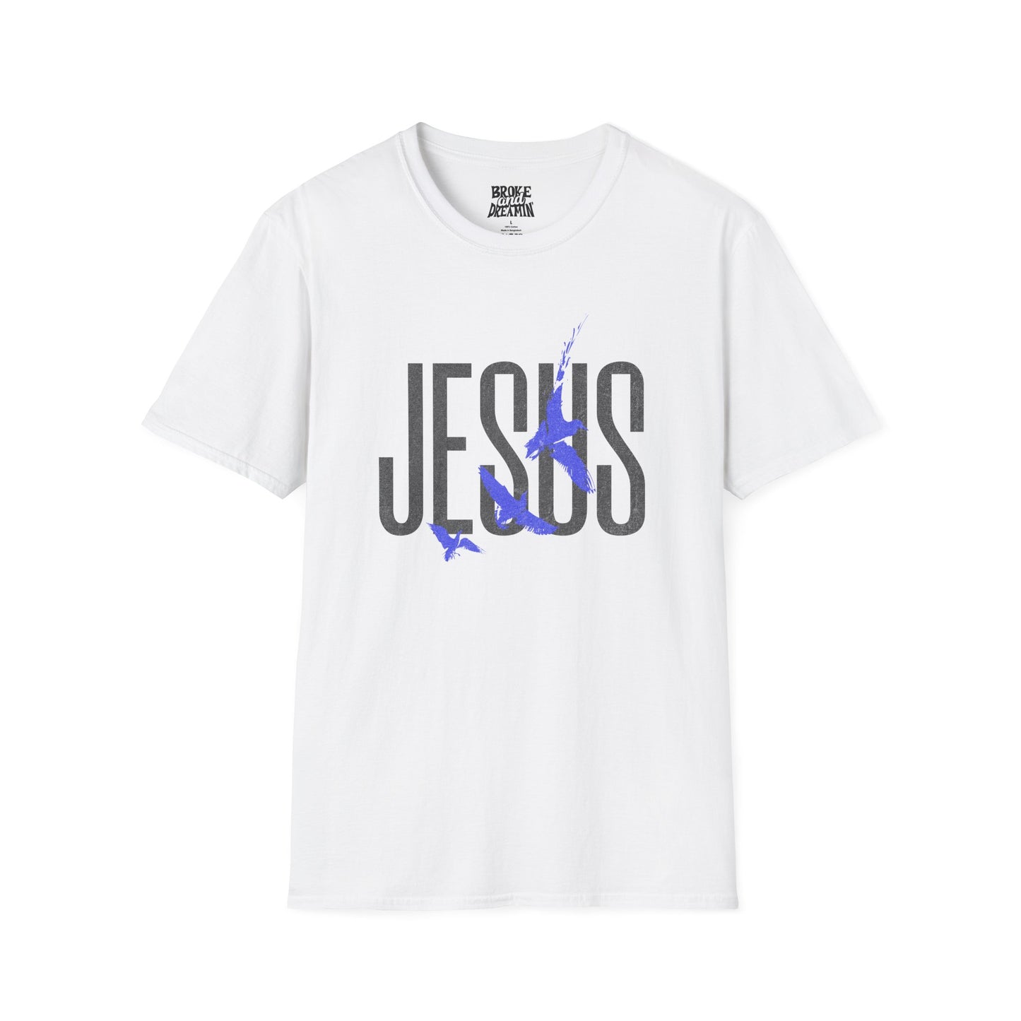 "Jesus Blue Logo” Unisex T-Shirt - Broke & Dreamin' T-Shirts