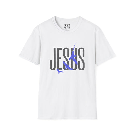 "Jesus Blue Logo” Unisex T-Shirt - Broke & Dreamin' T-Shirts