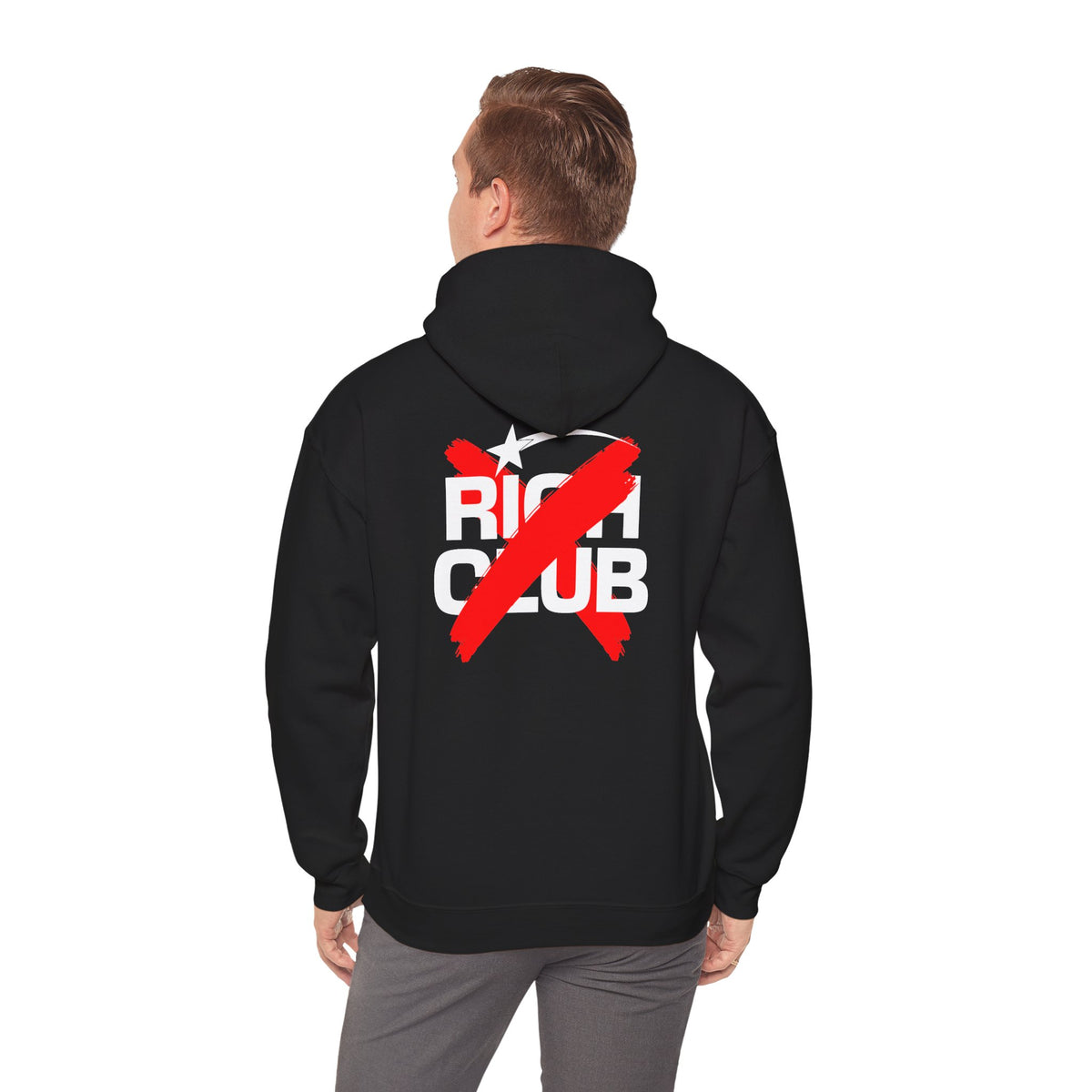 "Rich Club" Red Logo Unisex College Hoodie - Broke & Dreamin' Hoodies