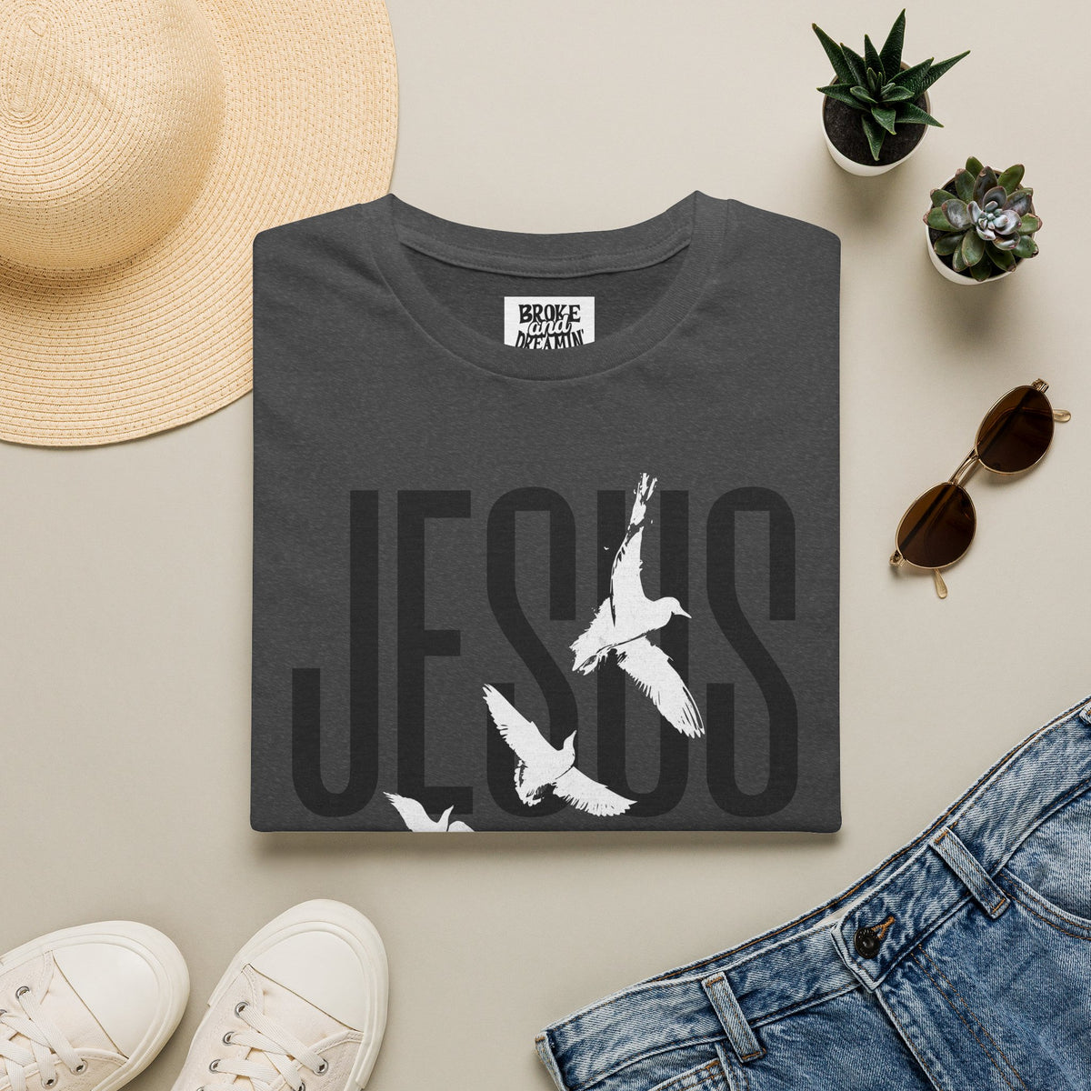 "Jesus Logo” Unisex T-Shirt - Broke & Dreamin' T-Shirts