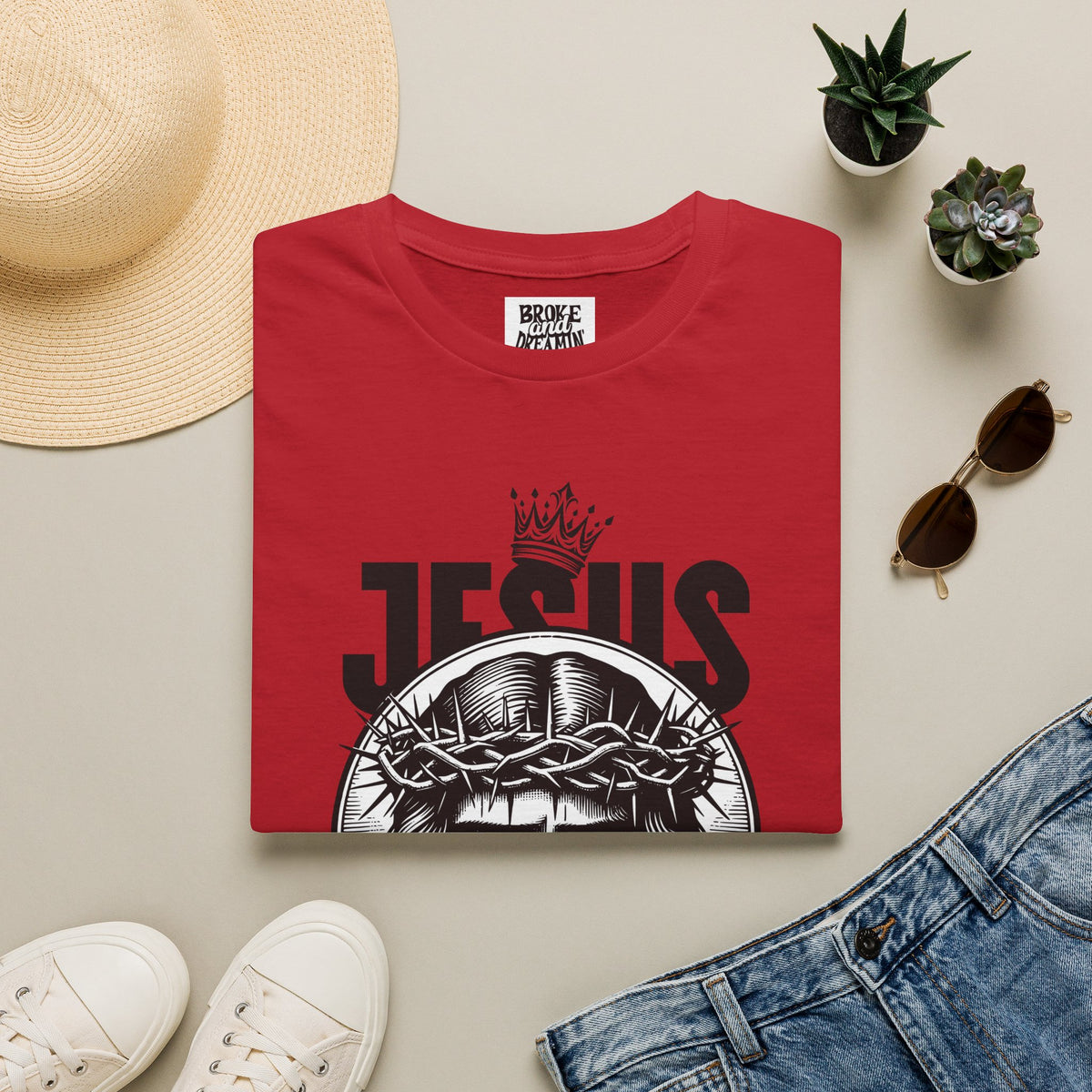 "Jesus Is King” Unisex T-Shirt - Broke & Dreamin' T-Shirts