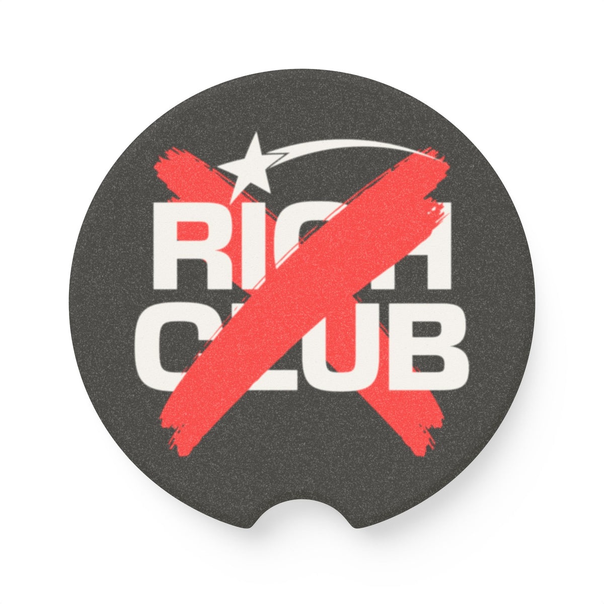 "Rich Club" Red Logo Soapstone Car Coaster – Broke & Dreamin' Car Cup Holder Coaster