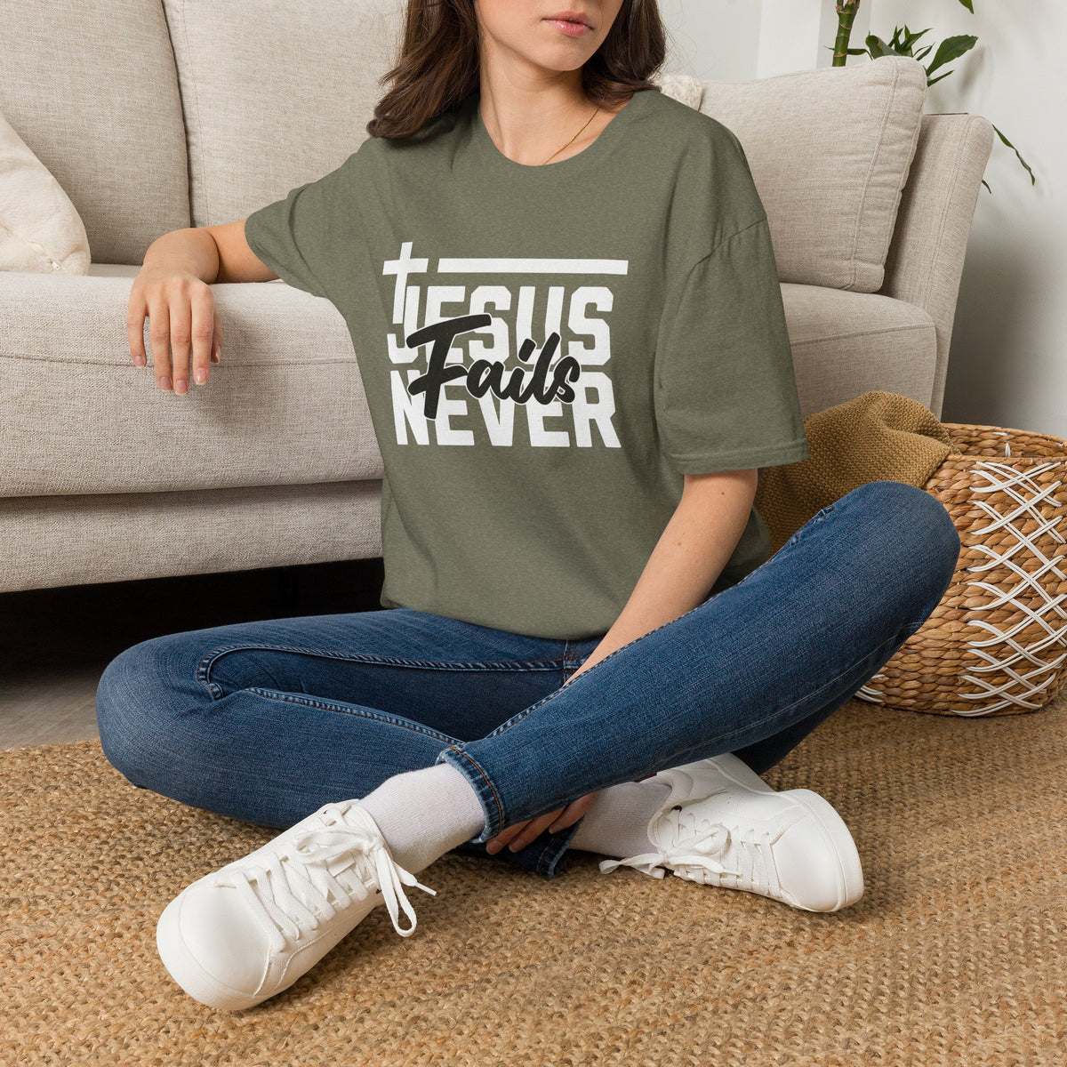 "Jesus Never Fails” Unisex T-Shirt - Broke & Dreamin' T-Shirts