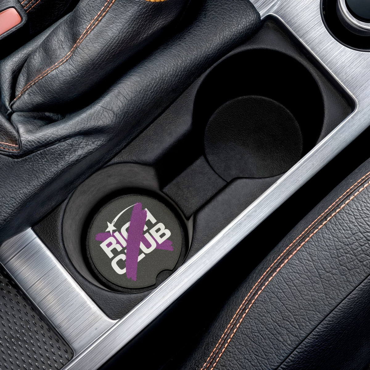 "Rich Club" Purple Logo Soapstone Car Coaster – Broke & Dreamin' Car Cup Holder Coaster