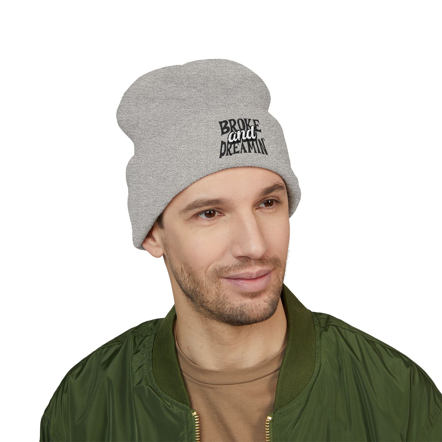 "Broke and Dreamin' Logo" Embroidered Cuffed Beanie - Broke & Dreamin' Beanies